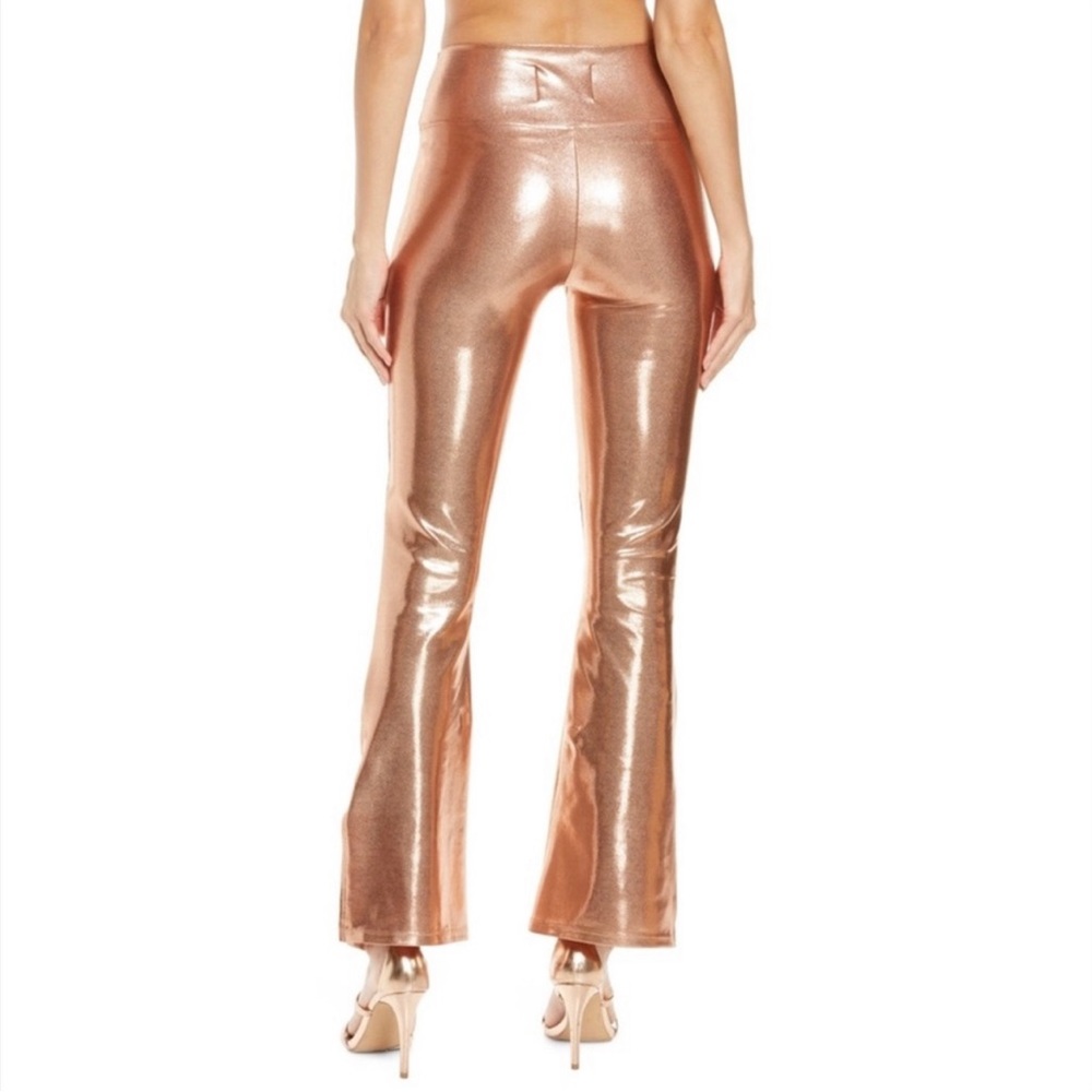 NWT Rose Gold Flare Leggings